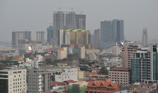 Phnom Pen's ever-rising skyline. KT/Pann Rachana